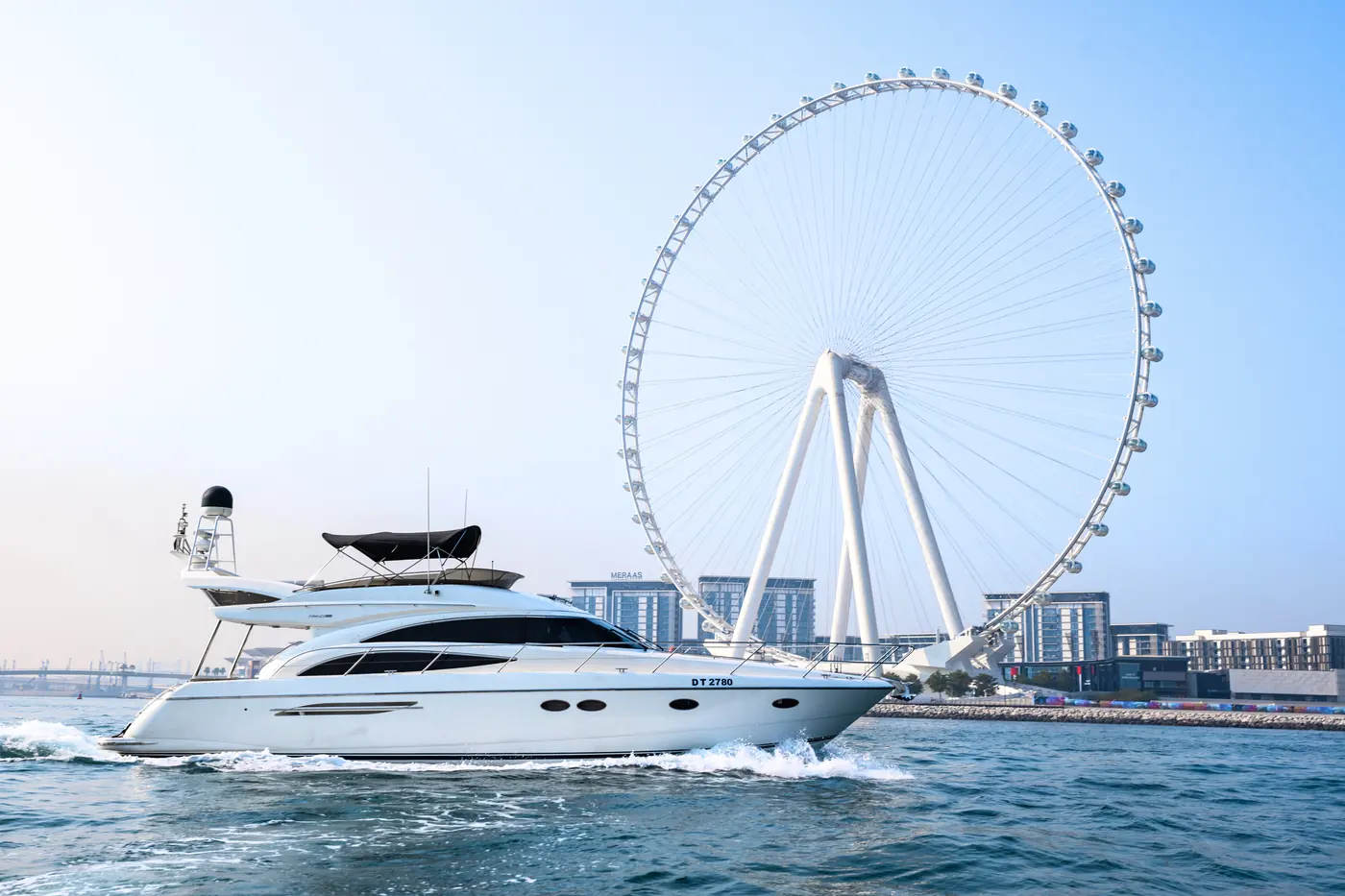 64ft Princess yacht cruising near Ain Dubai