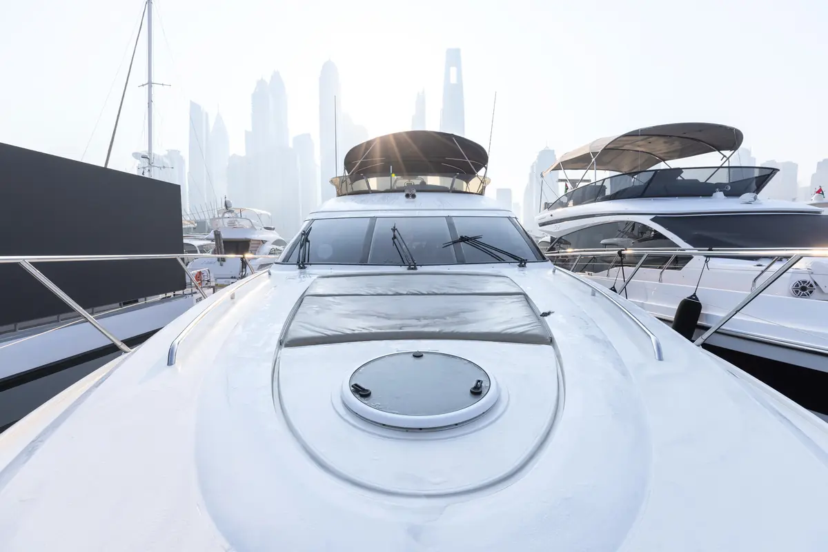 Sun bed area 64ft Princess yacht